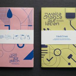 MediZines mit Banderole. Vorder- und Rückseite.